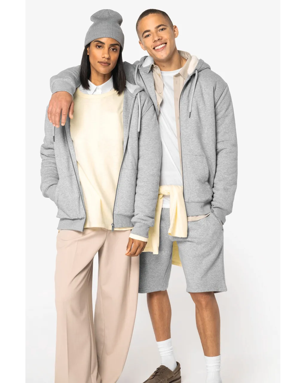 Ökologischer Sweatshirt mit Reißverschluss und Sherpa-Futter