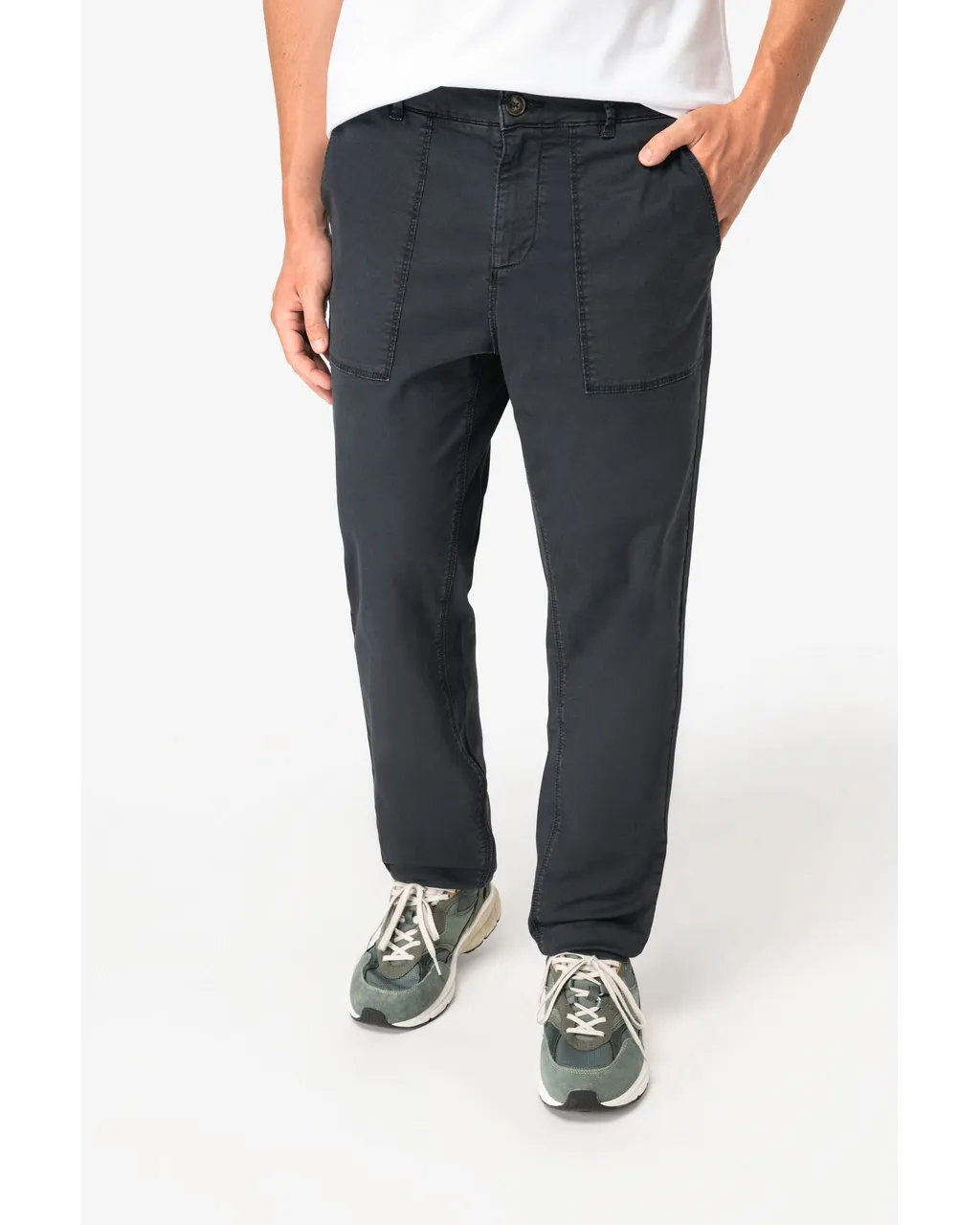 Eco-friendly washed utility pants