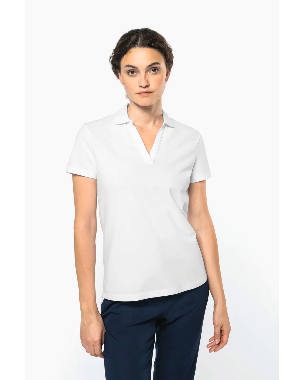 Polo mit V-Ausschnitt aus Supima® Baumwolle