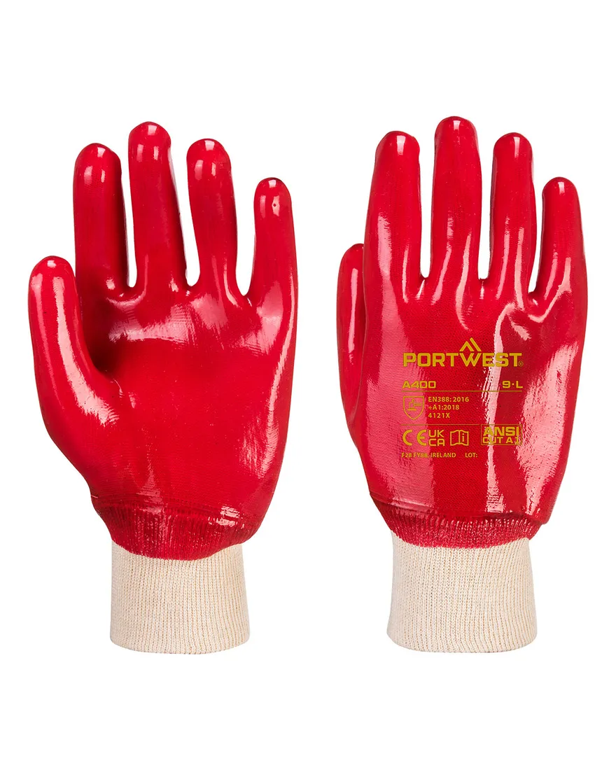 PVC Strickhandschuh mit Handgelenk