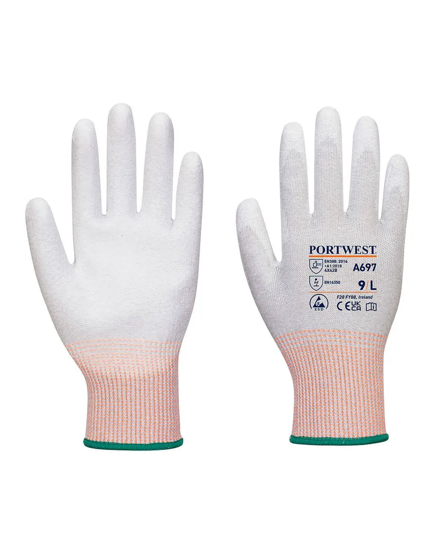 Gant paume enduite PU ESD - Paquet de 12