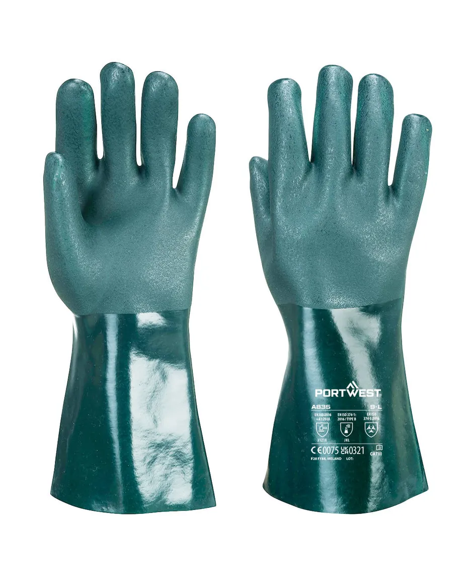 PVC-Handschuh 35cm doppelte Beschichtung