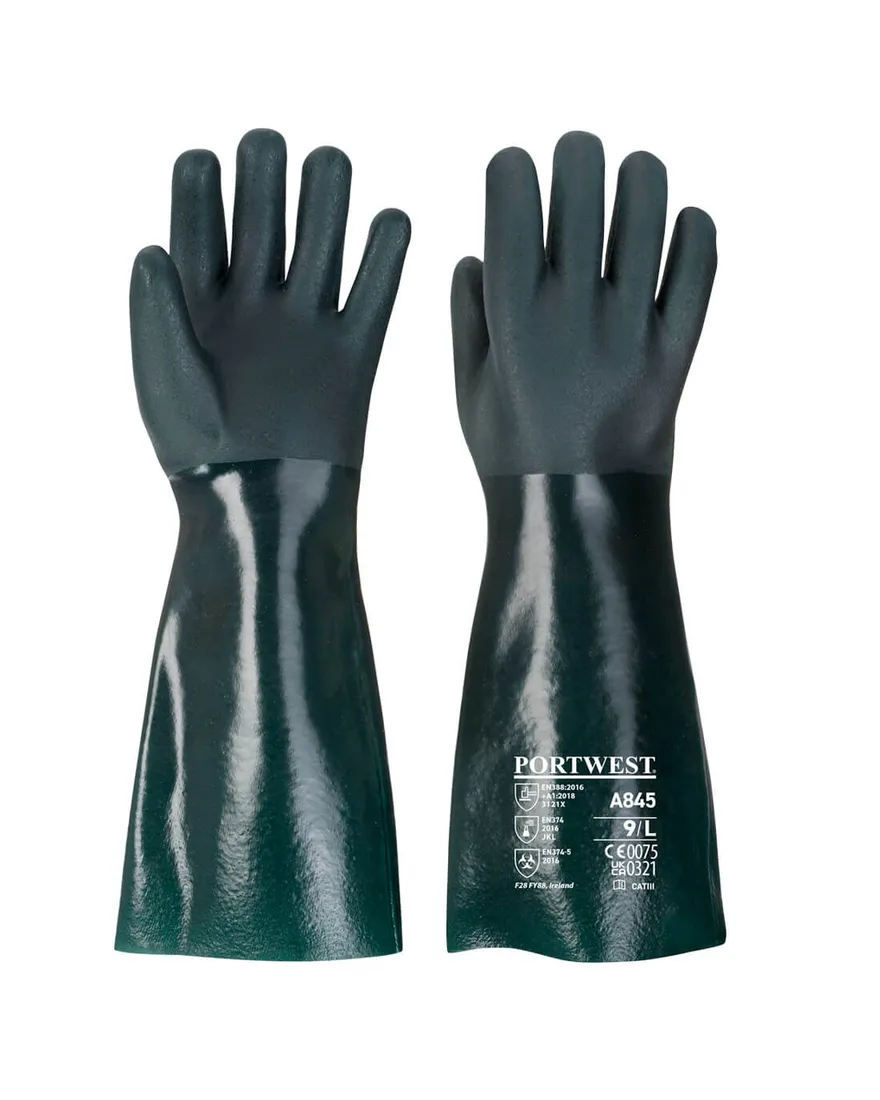 PVC-Handschuh 45cm doppelte Beschichtung