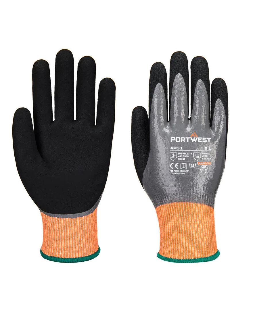 Cut F15 Nitrile Aqua Glove