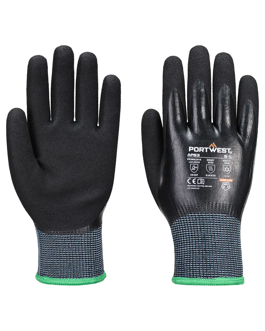 Cold F15 Nitrile Aqua Cut Glove