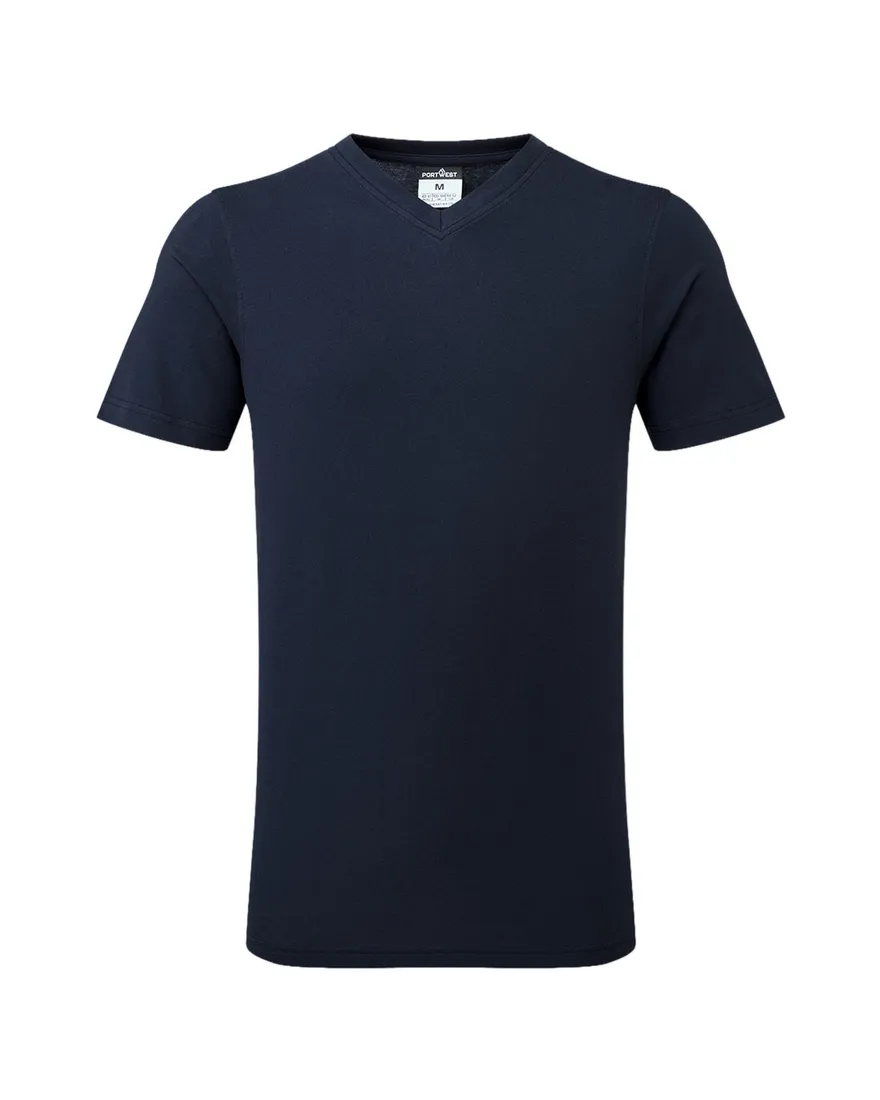 Baumwoll-T-Shirt mit V-Ausschnitt