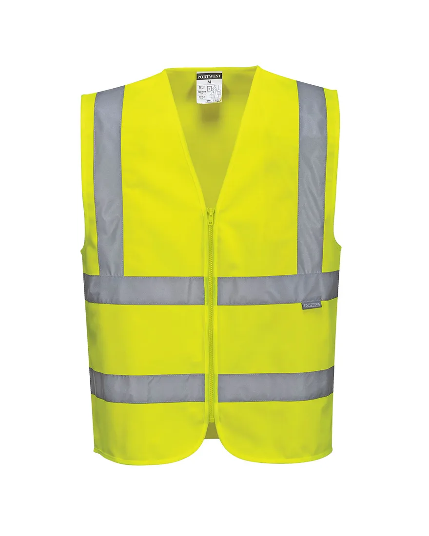 Hi-Vis Weste mit Reißverschluss