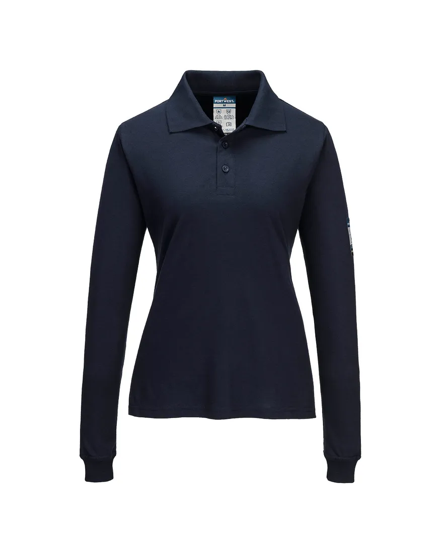 Modaflame Knit FR Long Sleeve Polo Shirt