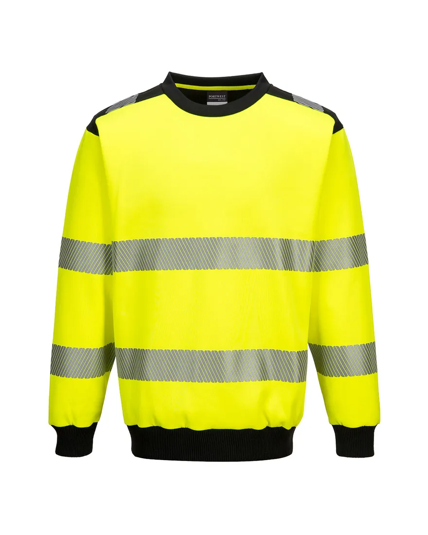 Ronde hals PW3 hoge zichtbaarheid sweatshirt