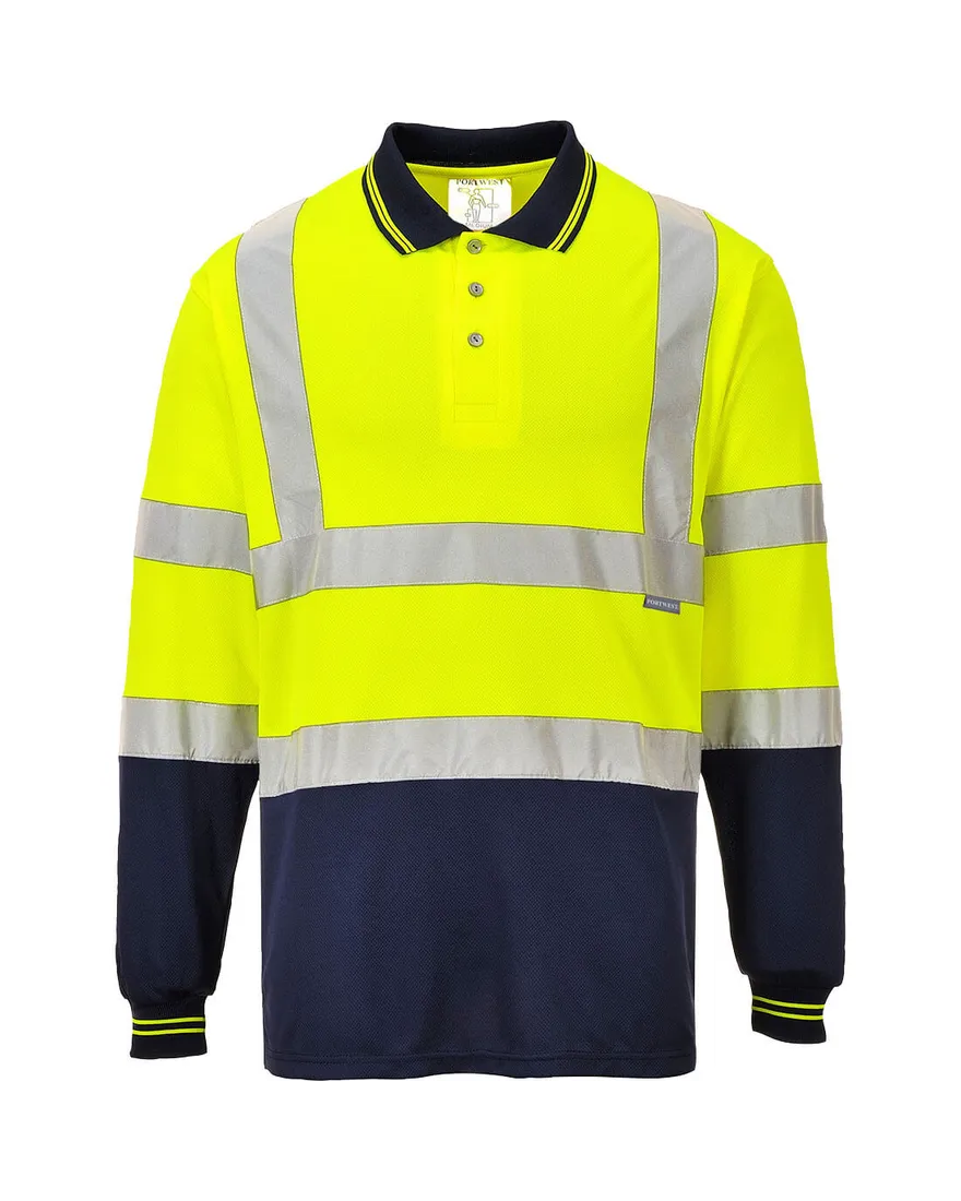 Bicolor Long Sleeve Polo