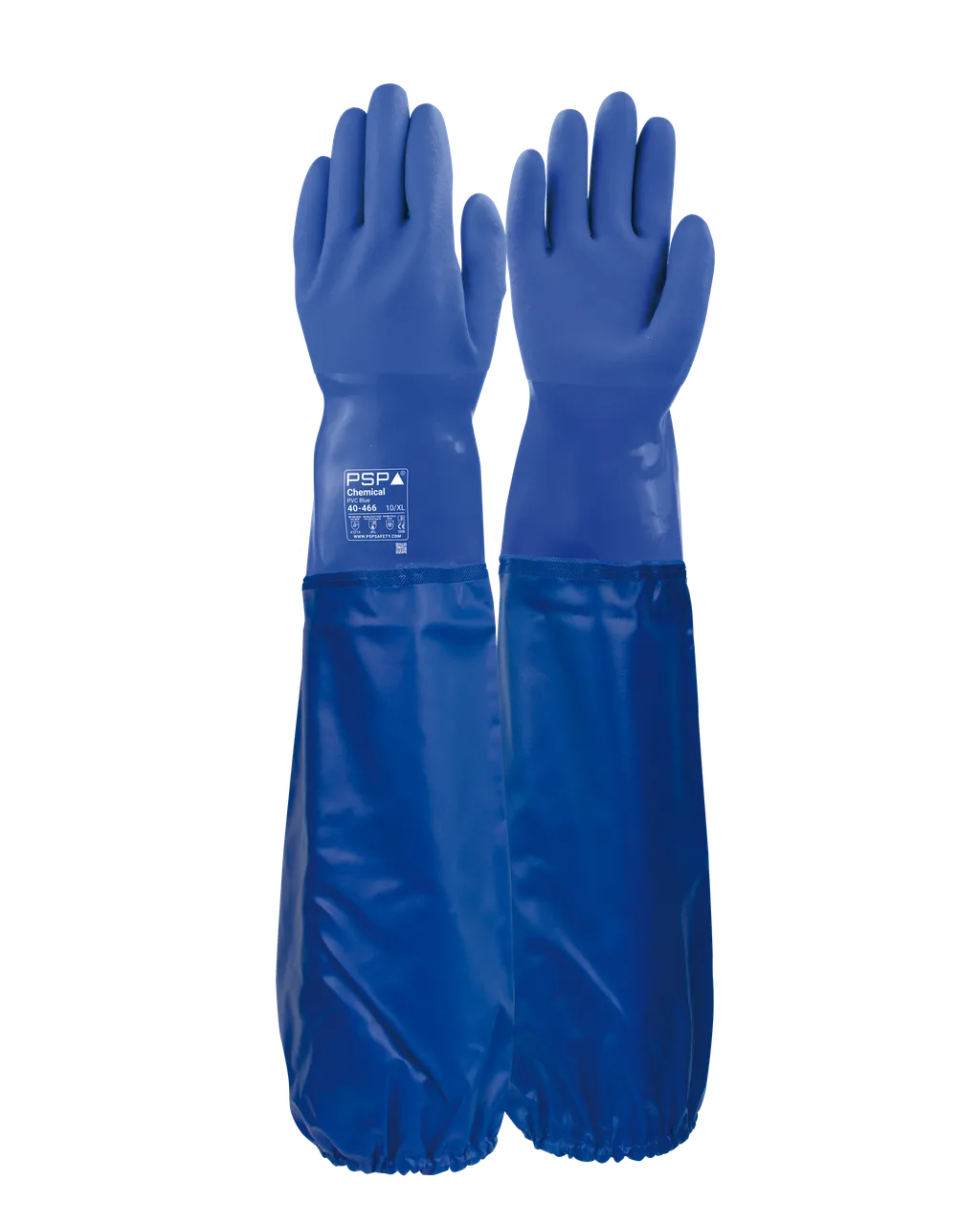 Chemische PVC blaue Arbeitshandschuh 40-466