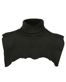 Col met rug- en borstflap acryl zwart