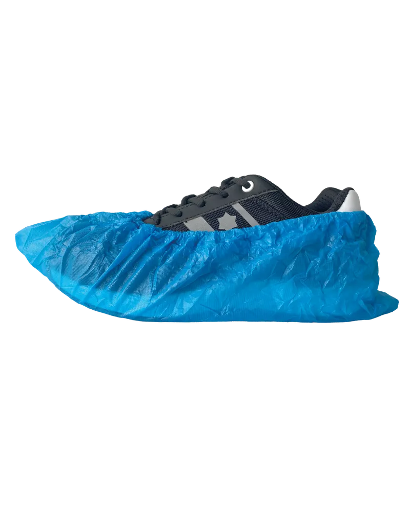 Disposable Overshoes PE Blue 55mu