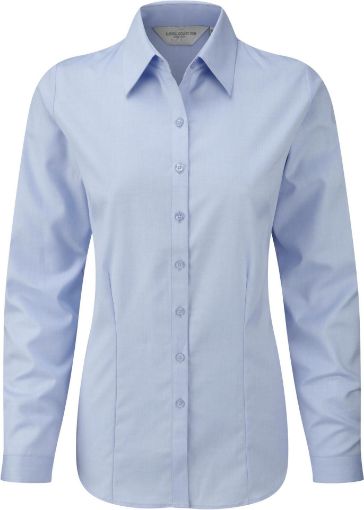 Afbeeldingen van Ladies Long Sleeve Herringbone Shirt